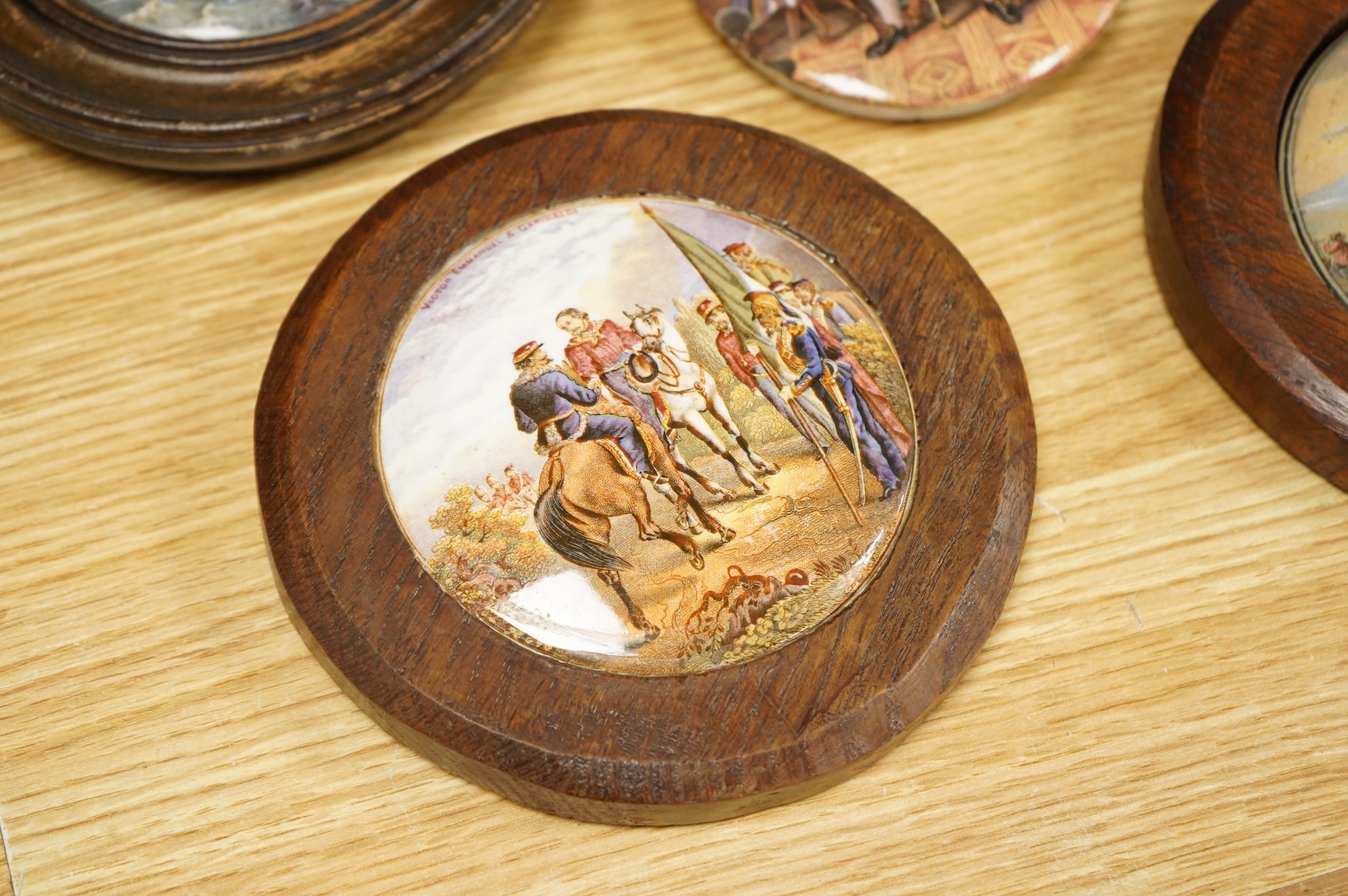 Five various 19th century pot lids